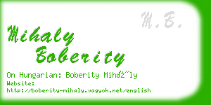 mihaly boberity business card